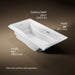 KOHLER K-1257-GHLW Mariposa 72" x 36" alcove Heated BubbleMassage air bath with Bask heated surface, left drain, white -...