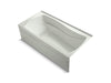 KOHLER K-1257-GHRA Mariposa 72" x 36" alcove Heated BubbleMassage air bath, right drain, dune