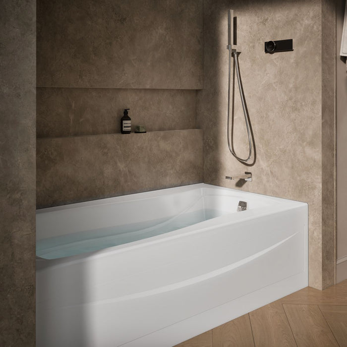 KOHLER K-1257-GHRA Mariposa 72" x 36" alcove Heated BubbleMassage air bath, right drain, white - view 3
