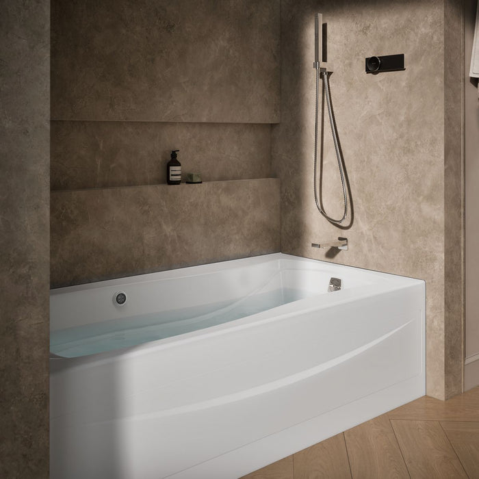 KOHLER K-1257-GHRAW Mariposa 72" x 36" alcove Heated BubbleMassage air bath with Bask heated surface, right drain, white...