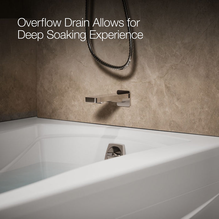 KOHLER K-1257-GHRAW Mariposa 72" x 36" alcove Heated BubbleMassage air bath with Bask heated surface, right drain, white...