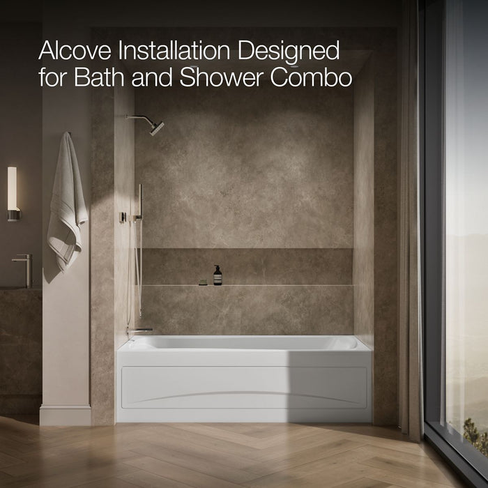 KOHLER K-1257-L Mariposa 72" x 36" alcove whirlpool bath, left drain, white - view 2