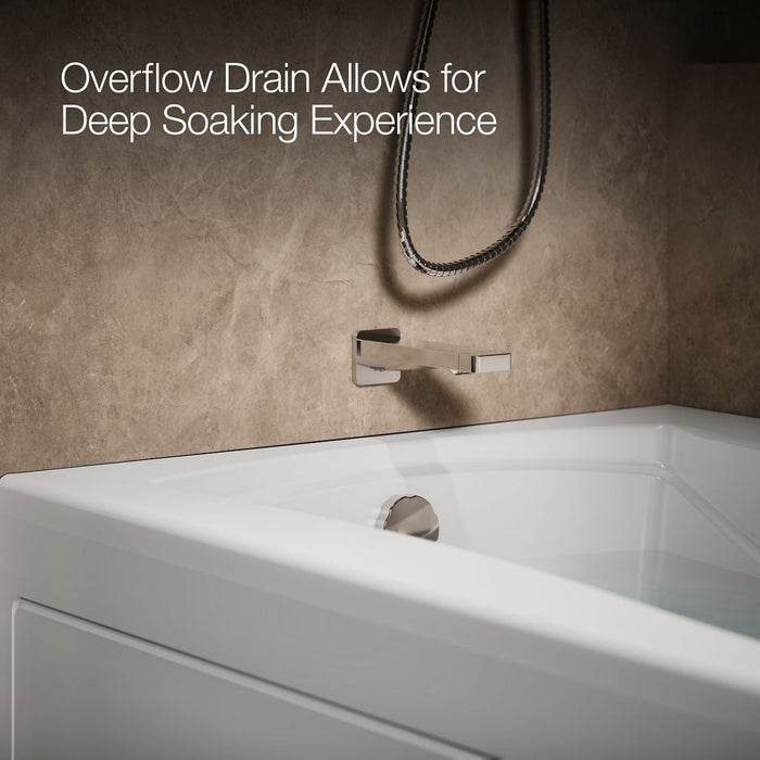 KOHLER K-1257-LAW Mariposa 72" x 36" alcove whirlpool bath with Bask heated surface, left drain, white - view 3