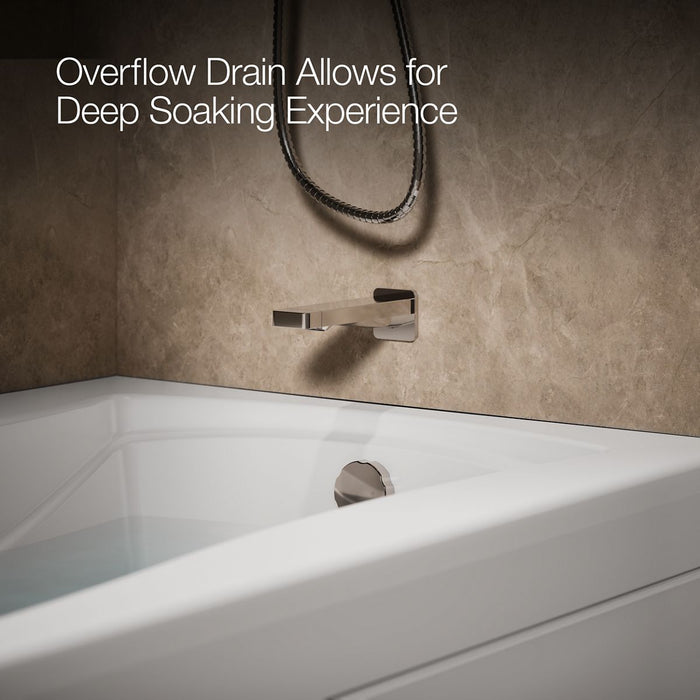 KOHLER K-1257-RAW Mariposa 72" x 36" alcove whirlpool bath with Bask heated surface, right drain, white - view 4