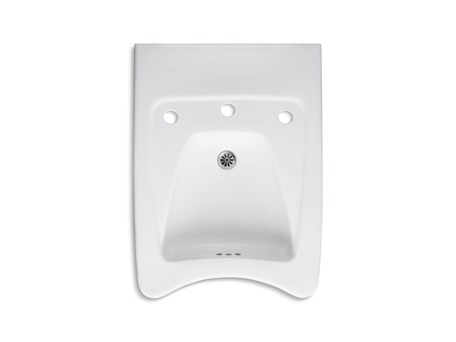 KOHLER K-12634 Morningside 20" x 27" Mount/concealed Arm Carrier Wheelchair Bathroom Sink with 11-1/2" Centers Faucet Ho