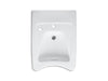 KOHLER K-12638-L Morningside 20" x 27" wall-mount/concealed arm carrier wheelchair bathroom sink with single faucet hole