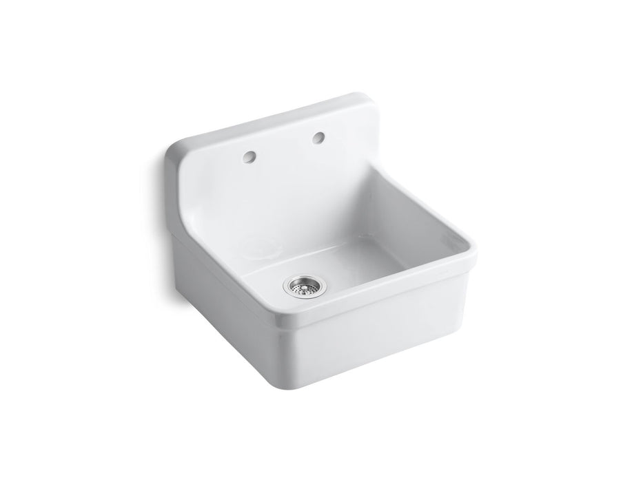 Kohler Gilford 24" x 22" x 17-1/2" wall-mount/top-mount single-bowl kitchen sink in White