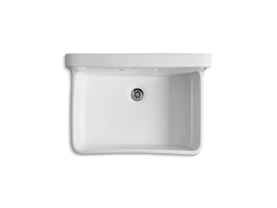 KOHLER K-12787 Gilford 30" x 22" Bracket-mount Scrub-up/plaster Sink with 8" Widespread Faucet Holes
