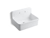 KOHLER K-12787 Gilford 30" x 22" Bracket-mount Scrub-up/plaster Sink with 8" Widespread Faucet Holes