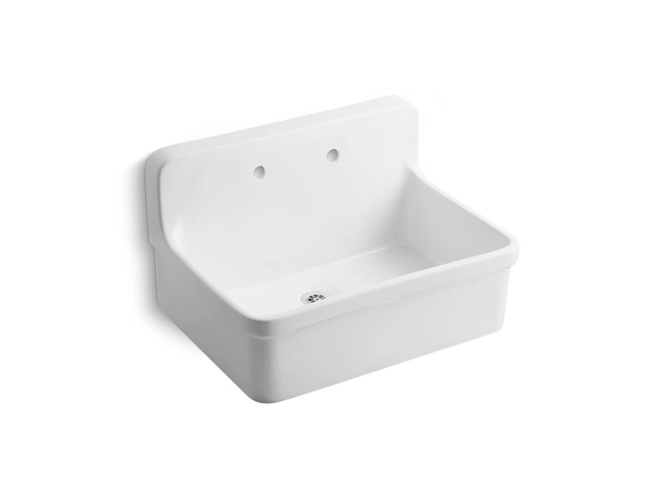KOHLER K-12787 Gilford 30" x 22" Bracket-mount Scrub-up/plaster Sink with 8" Widespread Faucet Holes