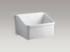 KOHLER K-12794 Hollister 28" x 22" Bracket-mount Utility Sink with 8" Widespread Faucet Holes