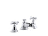 KOHLER Pinstripe Widespread bathroom sink faucet with Cross handles, 1.2 gpm