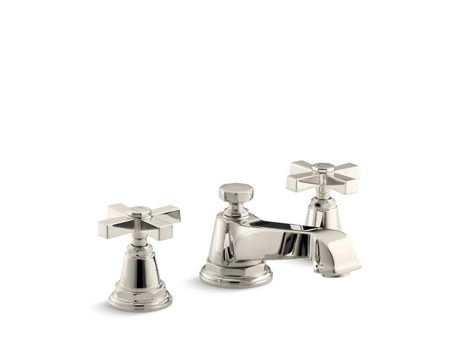 KOHLER Pinstripe Widespread bathroom sink faucet with Cross handles, 1.2 gpm
