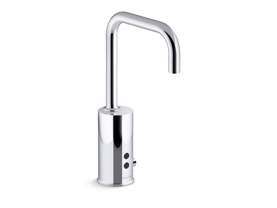Kohler Gooseneck Touchless single-hole lavatory faucet with Insight sensor technology and temperature mixer, DC-powered, less drain, 0.35 gpm