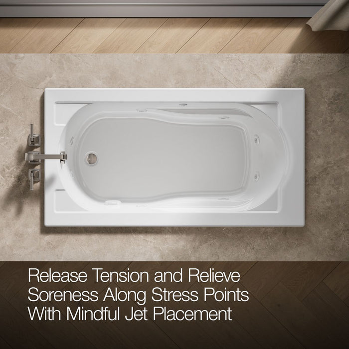 KOHLER K-1357 Devonshire 60" x 32" drop-in whirlpool bath, white - view 5