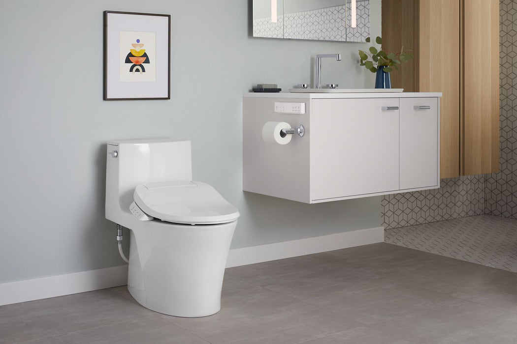 KOHLER K-1381-HC Veil Hidden cord one-piece elongated toilet with skirted trapway, dual-flush