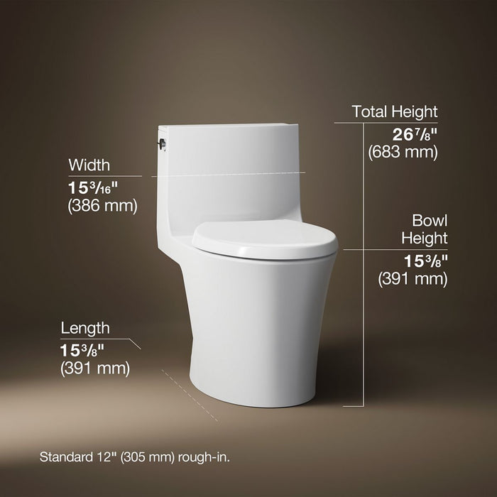 KOHLER Veil Hidden cord one-piece elongated toilet with skirted trapway, dual-flush