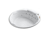 KOHLER K-1397-H3 RiverBath 75" x 75" drop-in whirlpool with heater without jet trim, white