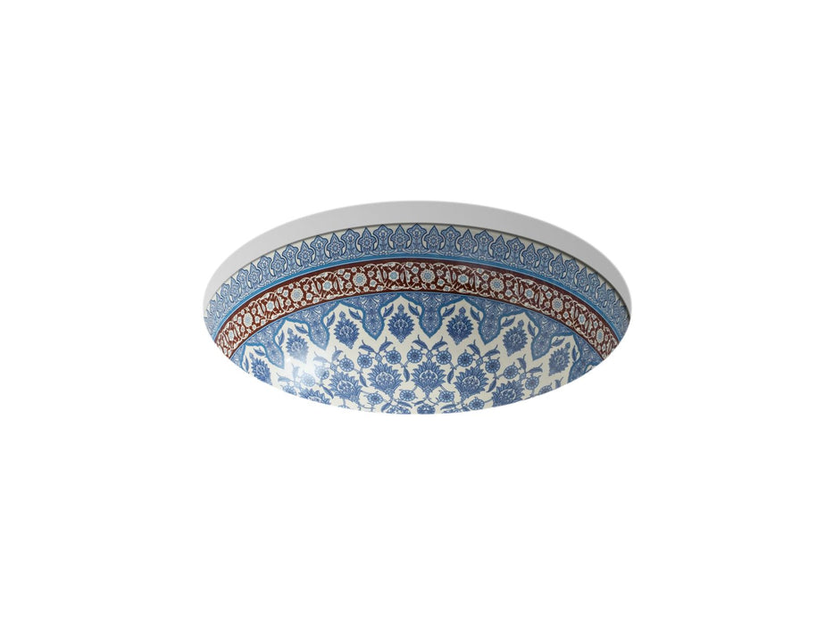 KOHLER K-14046-BU Marrakesh 16-1/4" round undermount bathroom sink, no overflow