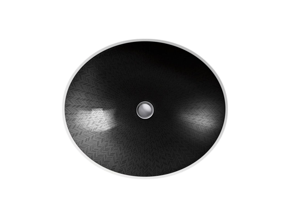 KOHLER K-14218-HD2 Sartorial 19-1/4" oval undermount bathroom sink, no overflow
