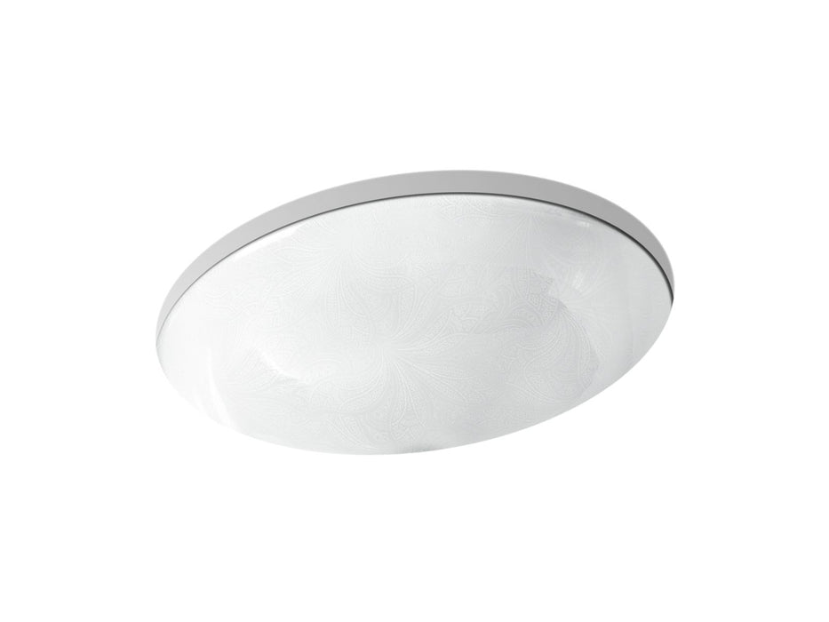 KOHLER Sartorial 19-1/4" oval undermount bathroom sink, no overflow
