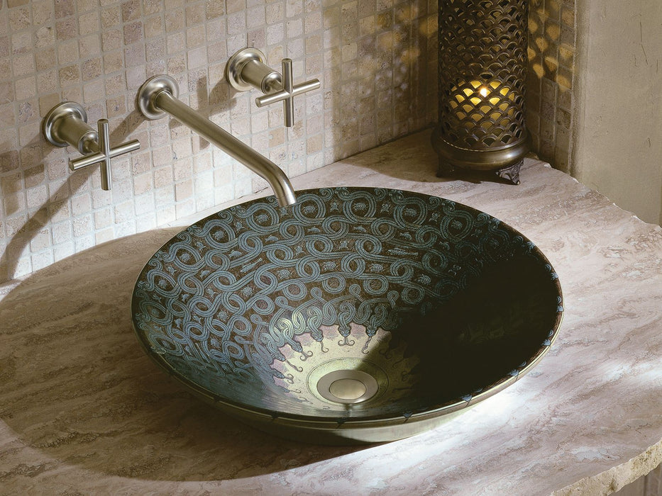 KOHLER K-14223-SP Serpentine Bronze Conical Bell 16-1/4" round vessel bathroom sink, no overflow