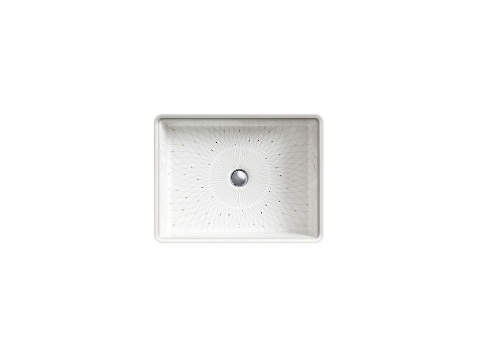 KOHLER K-14275-SMC Kathryn 19-3/4" square undermount bathroom sink, no overflow
