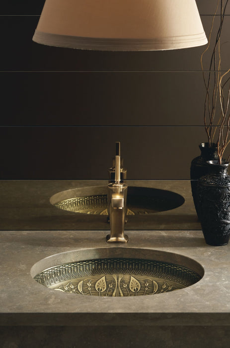 KOHLER K-14297 Lilies Lore 17-1/2" oval undermount bathroom sink, no overflow