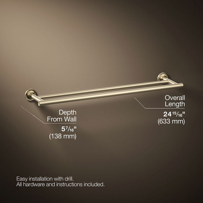 KOHLER Purist 24" Double towel bar