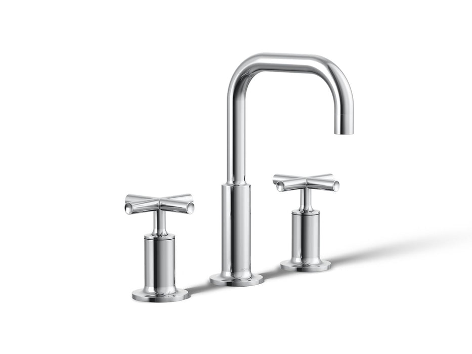 KOHLER K-14406-3 Purist Widespread bathroom sink faucet with Cross handles, 1.2 gpm