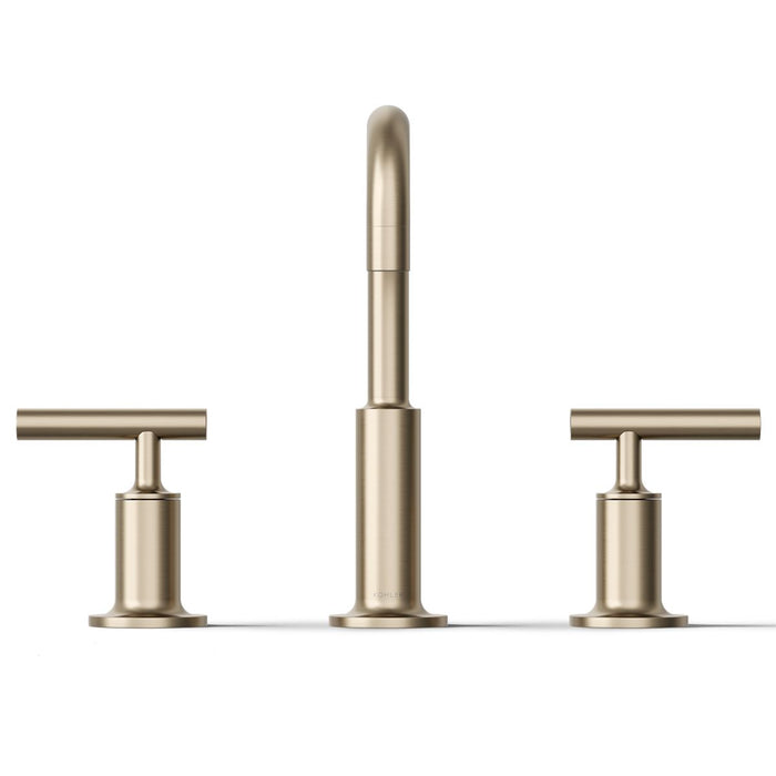 KOHLER K-14406-4 Purist Widespread bathroom sink faucet with Lever handles, 1.2 gpm, vibrant brushed bronze - view 3