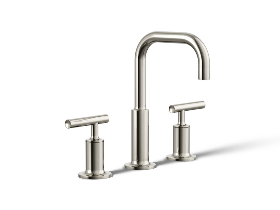 KOHLER K-14406-4 Purist Widespread bathroom sink faucet with Lever handles, 1.2 gpm, vibrant polished nickel