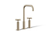 KOHLER K-14408-3 Purist Widespread bathroom sink faucet with Cross handles, 1.2 gpm, vibrant brushed bronze