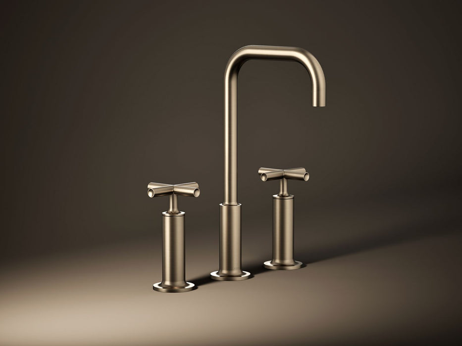 KOHLER K-14408-3 Purist Widespread bathroom sink faucet with Cross handles, 1.2 gpm, vibrant brushed bronze - view 5