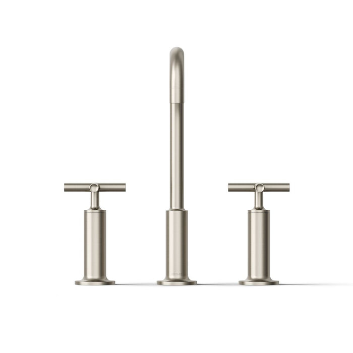 KOHLER K-14408-3 Purist Widespread bathroom sink faucet with Cross handles, 1.2 gpm, vibrant brushed nickel - view 4