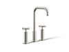 KOHLER K-14408-3 Purist Widespread bathroom sink faucet with Cross handles, 1.2 gpm, vibrant polished nickel