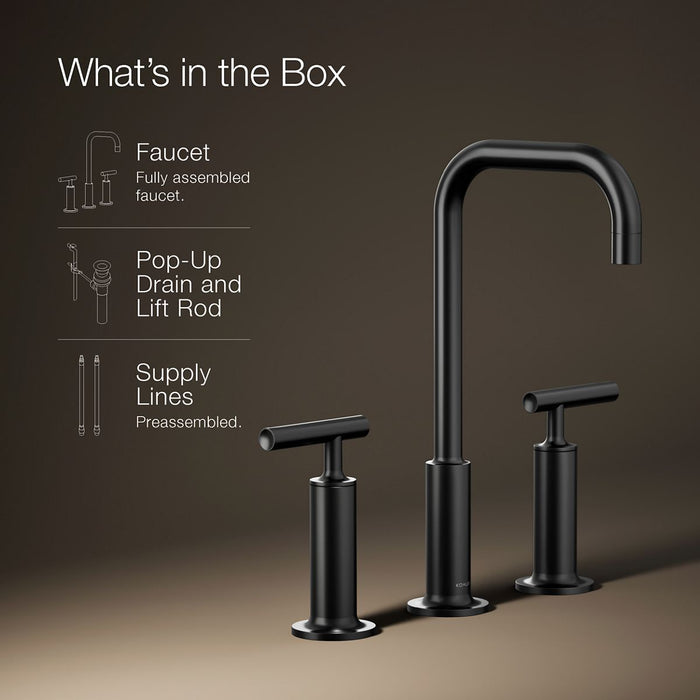 KOHLER KOHLER K-14408-4 Purist Widespread bathroom sink faucet with Lever handles, 1.2 gpm