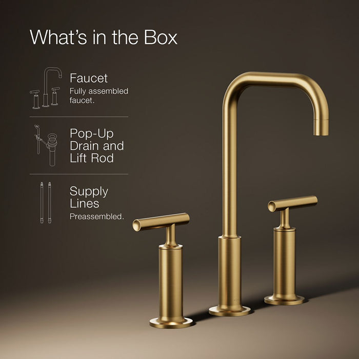 KOHLER KOHLER K-14408-4 Purist Widespread bathroom sink faucet with Lever handles, 1.2 gpm