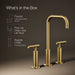 KOHLER KOHLER K-14408-4 Purist Widespread bathroom sink faucet with Lever handles, 1.2 gpm