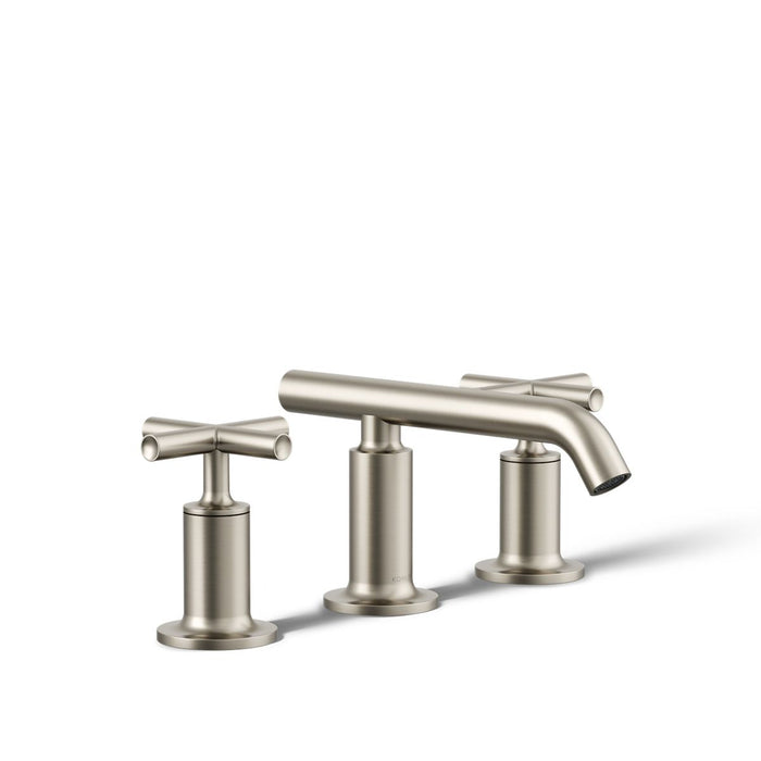 KOHLER K-14410-3 Purist Widespread bathroom sink faucet with Cross handles, 1.2 gpm, vibrant brushed nickel - view 4