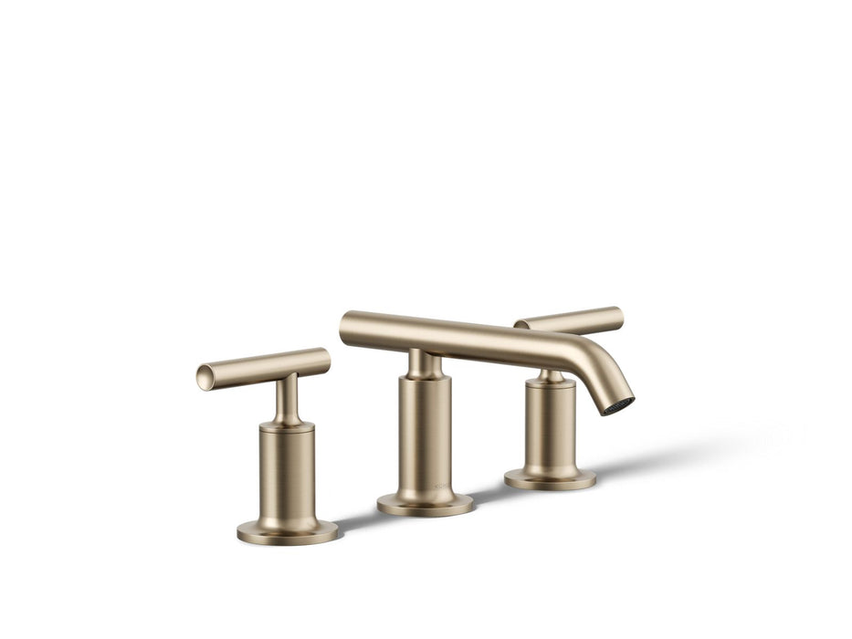 KOHLER K-14410-4 Purist Widespread bathroom sink faucet with Lever handles, 1.2 gpm, vibrant brushed bronze