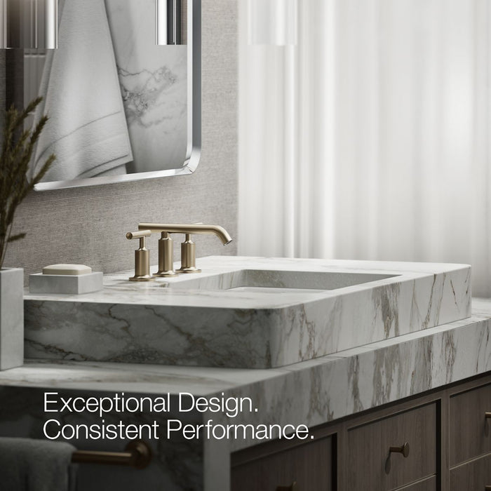 KOHLER K-14410-4 Purist Widespread bathroom sink faucet with Lever handles, 1.2 gpm, vibrant brushed bronze - view 4