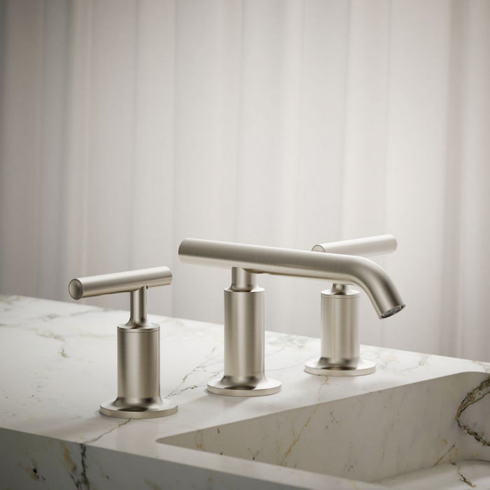 KOHLER K-14410-4 Purist Widespread bathroom sink faucet with Lever handles, 1.2 gpm, vibrant brushed nickel - view 3
