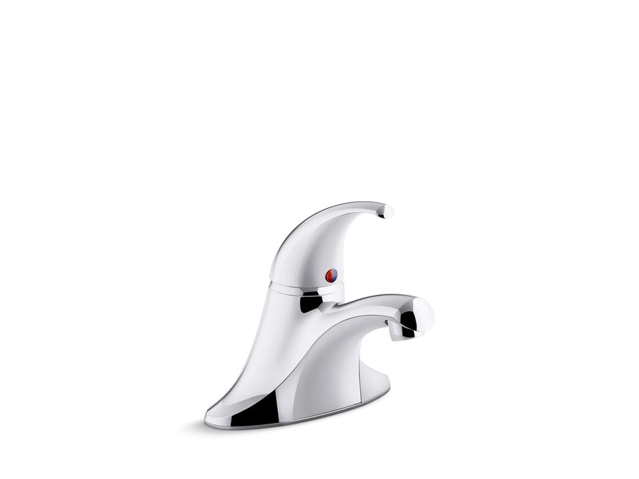 KOHLER K-15583-4RA Coralais Single-handle centerset bathroom sink faucet with pop-up drain, 0.5 gpm vandal-resistant aer