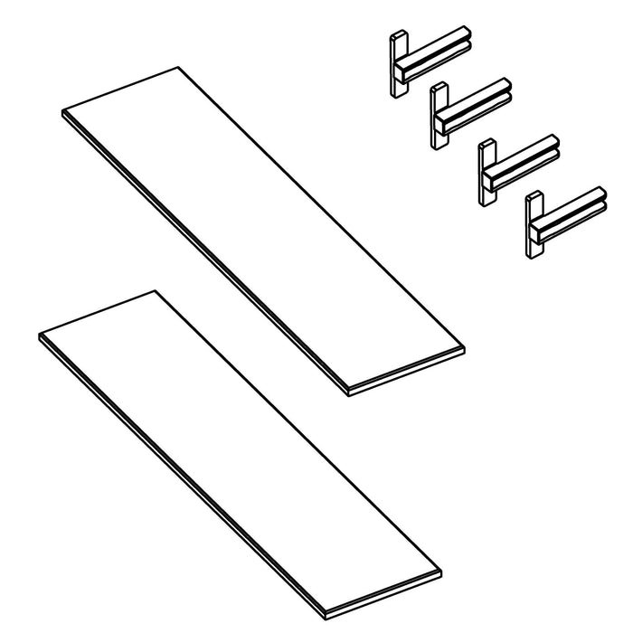 KOHLER K-1561938 Glass Shelf 16" Opp (1 Shelf 2 Holders)
