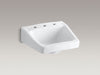 KOHLER K-1724 Chesapeake 19-1/4" x 17-1/4" Wall-mount/concealed Arm Carrier Bathroom Sink with 8" Widespread Faucet Hole