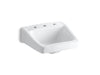 KOHLER K-1724 Chesapeake 19-1/4" x 17-1/4" Wall-mount/concealed Arm Carrier Bathroom Sink with 8" Widespread Faucet Hole,...