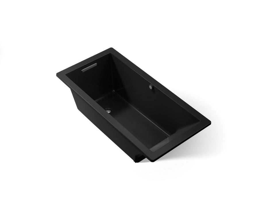 KOHLER K-1821-W1 Underscore 66" x 32" drop-in bath with Bask heated surface, black black