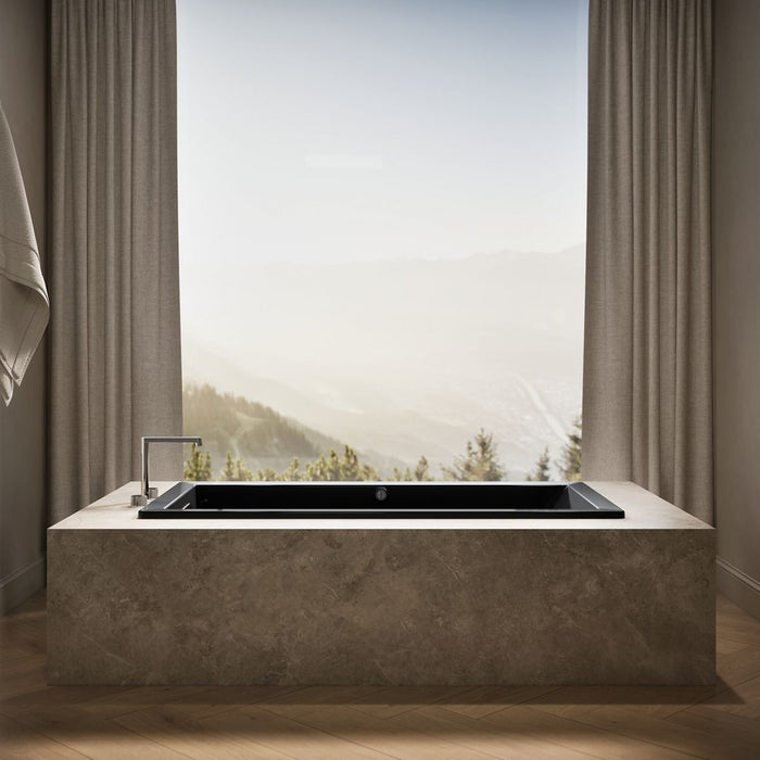 KOHLER K-1821-W1 Underscore 66" x 32" drop-in bath with Bask heated surface, black black - view 3