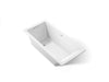 KOHLER K-1821-W1 Underscore 66" x 32" drop-in bath with Bask heated surface, white